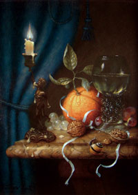 Still life with candle by Rick Peterson 