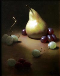 Still-life by Kyle J. Stevens executed with amber varnish